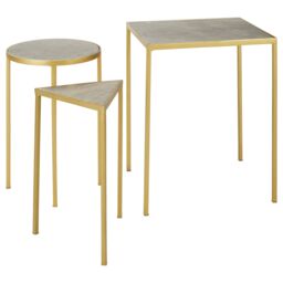 Orsina Conspicuous Unique Set Of 3 Nesting Side Tables, Brass Finish Bedside Tables For Decor, Small Metal Tables in Gold - thumbnail 2