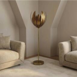 Garden Greatness Botanica Gold Leaf Standing Lamp in Beige - thumbnail 2