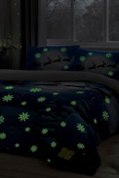Bedlam 'Santa Glow In The Dark' Christmas Kids Duvet Cover Set - Size: Double - thumbnail 2
