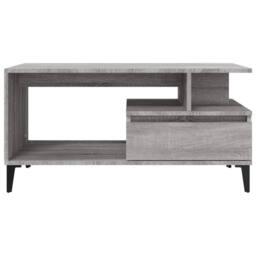 Berkfield Home Elegant Coffee Table Grey Sonoma 90x49x45 cm Engineered Wood - Size: 90 x 49 x 45 cm - thumbnail 6