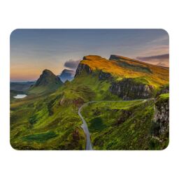 Benjamin Tate Design Panorama of Quiraing mountains sunset at Isle of Skye, Scottish highlands Designer Blanket in Natural - Size: 120 cm x 150 cm - thumbnail 1