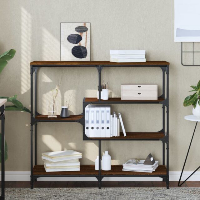 Berkfield Home Console Table Brown Oak 103x32x95 cm Engineered Wood - Size: 103 x 32 x 95 cm - image 1