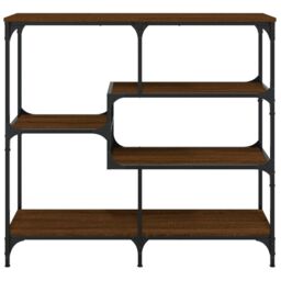 Berkfield Home Console Table Brown Oak 103x32x95 cm Engineered Wood - Size: 103 x 32 x 95 cm - thumbnail 4
