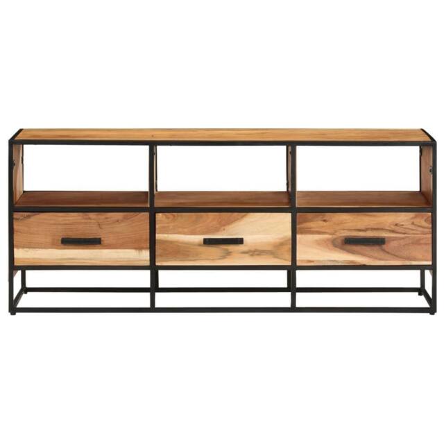 Berkfield Home TV Cabinet 110x30x45 cm Solid Acacia Wood in Brown - Size: 110 x 30 x 45 cm - image 1