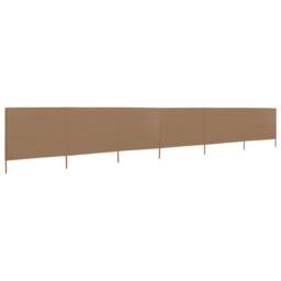 Berkfield Home 6-panel Wind Screen Fabric 800x80 cm Taupe in Beige - thumbnail 1