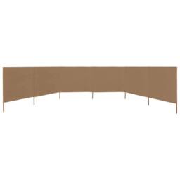 Berkfield Home 6-panel Wind Screen Fabric 800x80 cm Taupe in Beige - thumbnail 3