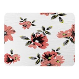 Benjamin Tate Design Pink Flowers Blanket in Natural - Size: 120 cm x 150 cm - thumbnail 1