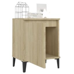 Berkfield Home Bed Cabinet with Metal Legs Sonoma Oak 40x30x50 cm in Brown - Size: 40 x 30 x 50 cm - thumbnail 4