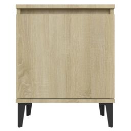 Berkfield Home Bed Cabinet with Metal Legs Sonoma Oak 40x30x50 cm in Brown - Size: 40 x 30 x 50 cm - thumbnail 6
