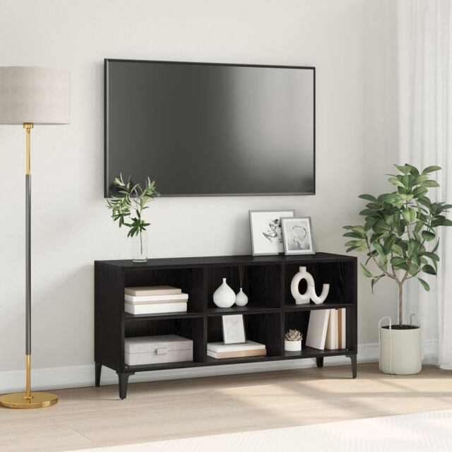 Berkfield Home Black Oak TV Stand Black Oak Particle board Standard - image 1