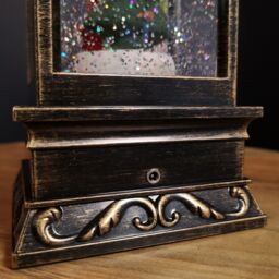 Samuel Alexander 28cm LED Christmas Glitter Water Spinner Antique Lantern Snowy Gonk Scene in Black - thumbnail 6