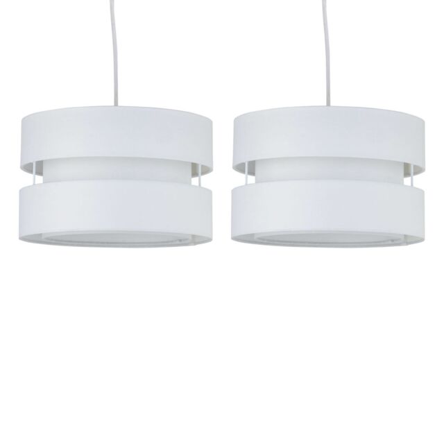 First Choice Lighting Set of 2 Benni - White 26cm Pendant Shades - image 1