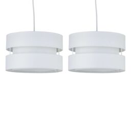 First Choice Lighting Set of 2 Benni - White 26cm Pendant Shades - thumbnail 1