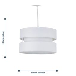 First Choice Lighting Set of 2 Benni - White 26cm Pendant Shades - thumbnail 7