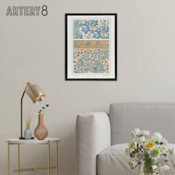 "Artery8 Geranium Flower Framed Canvas Wall Art Print Vintage Floral Verneuil in Black - Size: W12"" x H16""" - thumbnail 3