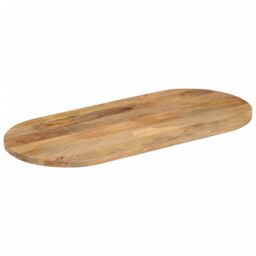 Berkfield Home Table Top 120x60x2.5 cm Oval Solid Wood Mango in Brown - thumbnail 2