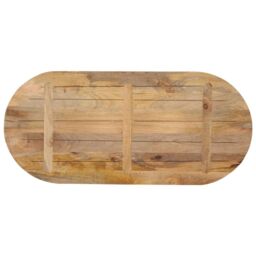 Berkfield Home Table Top 120x60x2.5 cm Oval Solid Wood Mango in Brown - thumbnail 5