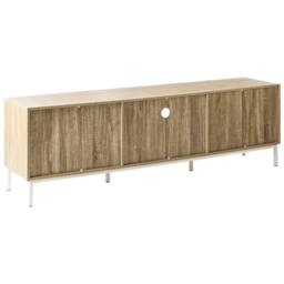 Wyld and Coco TV Stand Light Brown Wood Metal Legs Fits Up to 54 Inch TVs Cable - thumbnail 6