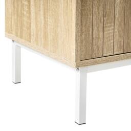 Wyld and Coco TV Stand Light Brown Wood Metal Legs Fits Up to 54 Inch TVs Cable - thumbnail 8