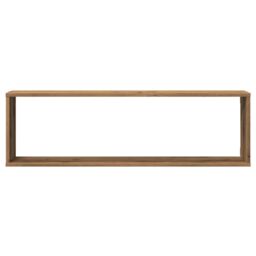 Berkfield Home Wall Cube Shelves 4 pcs Artisan Oak 100x15x30 cm Engineered Wood in Brown - Size: 100 x 15 x 30 cm - thumbnail 5