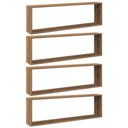 Berkfield Home Wall Cube Shelves 4 pcs Artisan Oak 100x15x30 cm Engineered Wood in Brown - Size: 100 x 15 x 30 cm - thumbnail 2