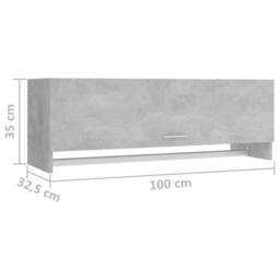 Berkfield Home Wardrobe Concrete Grey 100x32.5x35 cm Engineered Wood - thumbnail 8