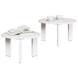 Berkfield Home Coffee Table Set 2 pcs White 47.5 x 47.5 x 27 cm - thumbnail 3