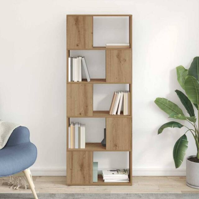 Berkfield Home Bookshelf Artisan oak Particle board 60 x 24 x 155 cm Bookshelf in Brown - image 1