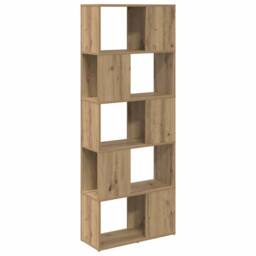 Berkfield Home Bookshelf Artisan oak Particle board 60 x 24 x 155 cm Bookshelf in Brown - thumbnail 7