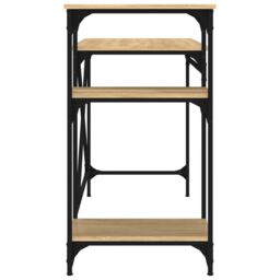 Berkfield Home Desk with Shelves Sonoma Oak 105x50x90 cm Engineered Wood&Iron in Brown - Size: 105 x 50 x 90 cm - thumbnail 6