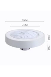 Living and Home Round Acrylic LED Fan Ceiling Light in White - thumbnail 4
