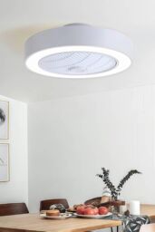Living and Home Round Acrylic LED Fan Ceiling Light in White - thumbnail 2