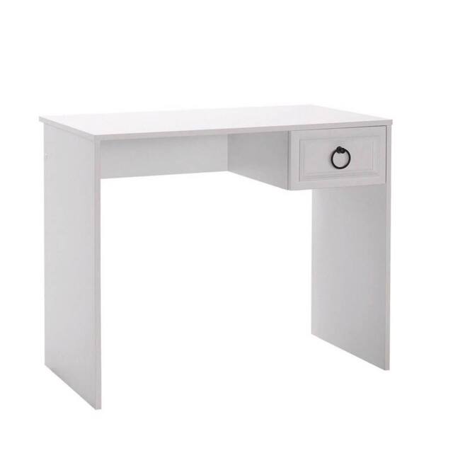 Nordara Matt White 1 Drawer Laptop Desk Top Storage Metal Handles - image 1