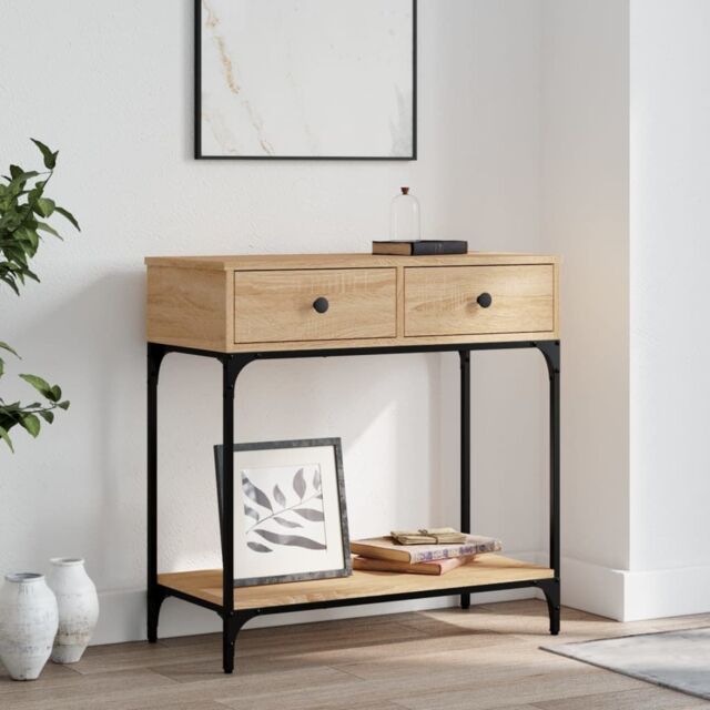 Berkfield Home Console Table Sonoma Oak 75x34.5x75 cm Engineered Wood in Brown - image 1