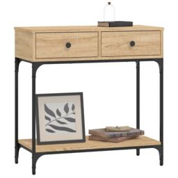 Berkfield Home Console Table Sonoma Oak 75x34.5x75 cm Engineered Wood in Brown - thumbnail 3