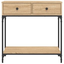 Berkfield Home Console Table Sonoma Oak 75x34.5x75 cm Engineered Wood in Brown - thumbnail 6