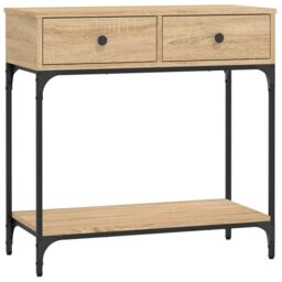 Berkfield Home Console Table Sonoma Oak 75x34.5x75 cm Engineered Wood in Brown - thumbnail 2