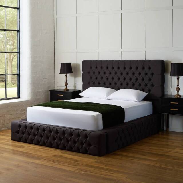 PARADISE BEDS LTD Buckingham Grand Ottoman Bed Set in Black - Size: Double - image 1