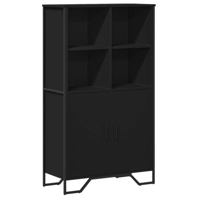 Berkfield Home Highboard Black 79.5x35.5x137.5 cm Engineered wood - image 1