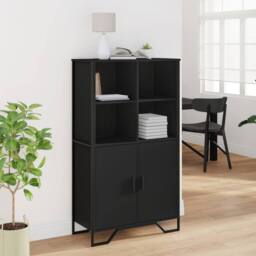 Berkfield Home Highboard Black 79.5x35.5x137.5 cm Engineered wood - thumbnail 3