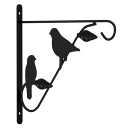 Berkfield Home Hanging Basket Brackets 4 pcs Black Steel - thumbnail 3