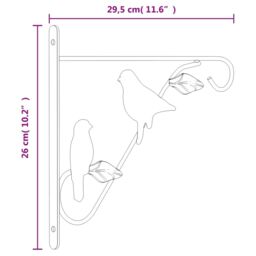 Berkfield Home Hanging Basket Brackets 4 pcs Black Steel - thumbnail 8