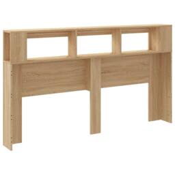 Berkfield Home LED Headboard Sonoma Oak 180x18.5x103.5 cm Engineered Wood in Light Tan - thumbnail 8