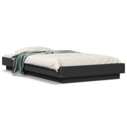 Berkfield Home Bed Frame with LED Lights without Mattress Black 100x200cm - Size: 100x200 cm - thumbnail 2