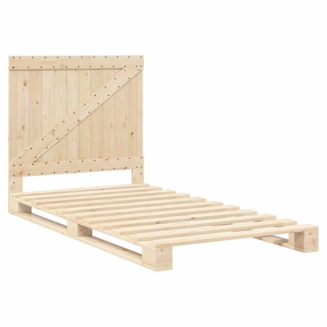 Berkfield Home Beautiful Bed Frame without Mattress with Headboard 100x200 cm So in Light Tan - image 1