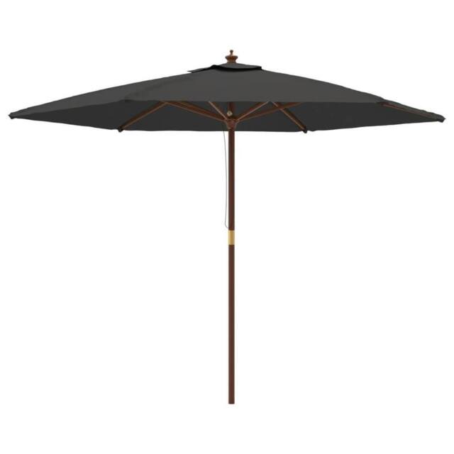 Berkfield Home Garden Parasol with Wooden Pole Anthracite 299x240 cm in Charcoal - image 1