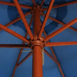 Berkfield Home Parasol with Wooden Pole 300x258 cm Blue - thumbnail 2