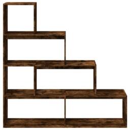 Berkfield Home Room Divider Bookcase 4-Tier Grey Sonoma 143.5x29x143.5 cm Wood in Brown - thumbnail 5