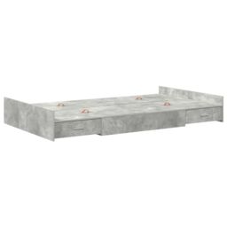 Berkfield Home Storage Bed Frame Concrete grey 120 x 200 cm Melamined wood - thumbnail 2