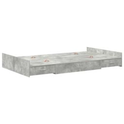 Berkfield Home Storage Bed Frame Concrete grey 120 x 200 cm Melamined wood - thumbnail 7
